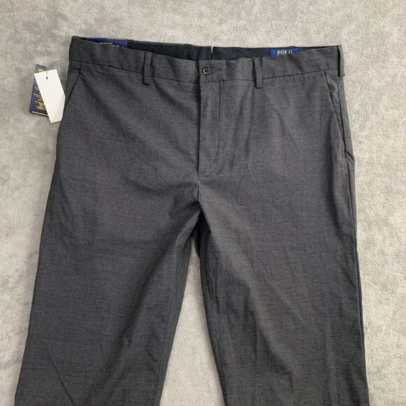 Polo Ralph Lauren Pants Mens 38x31” Gray Stretch Straight Fit Dress Trouser Work - Picture 10 of 16